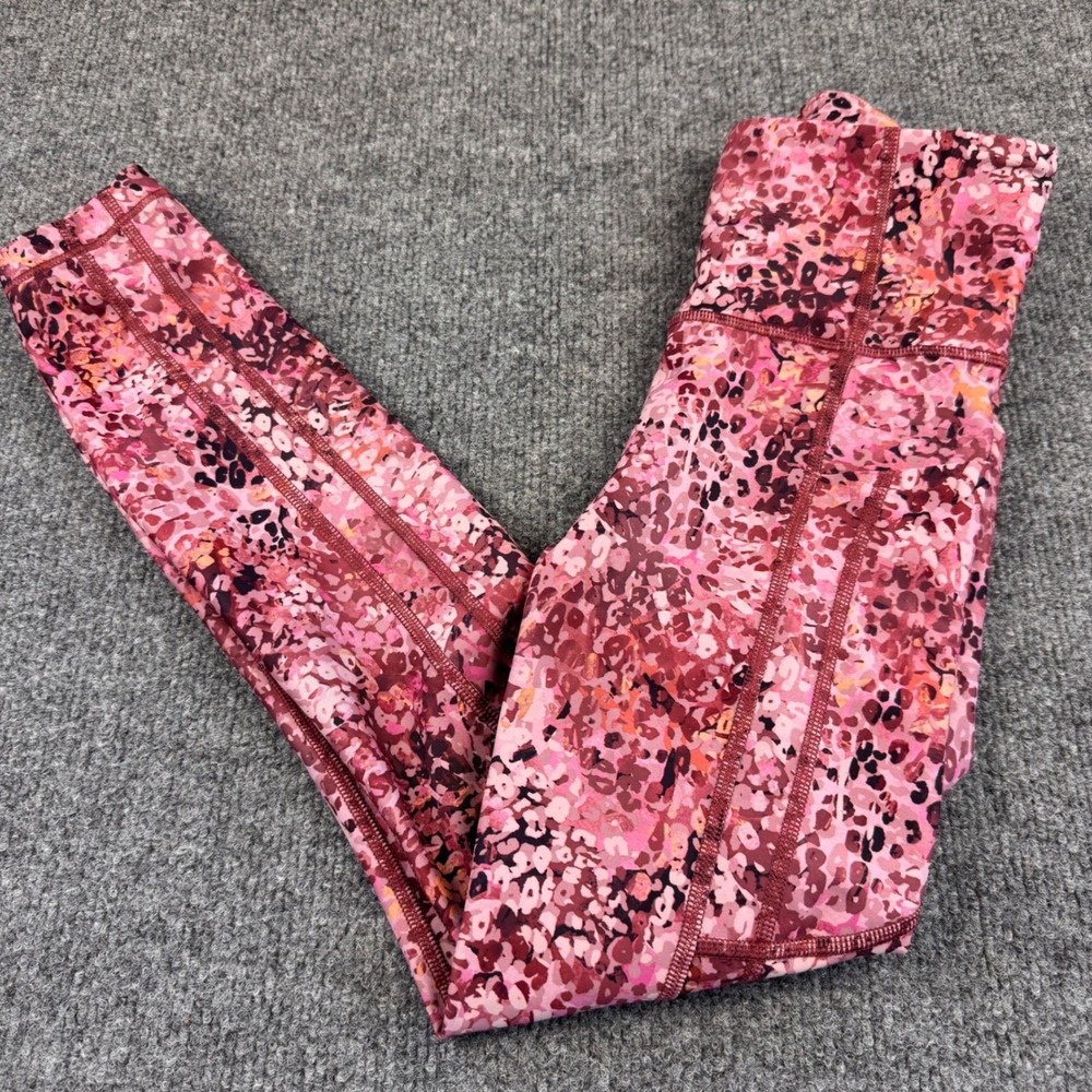 Athleta Ultimate Stash 7/8 Tight Women XXS Pink Excellent Leopard Animal Print